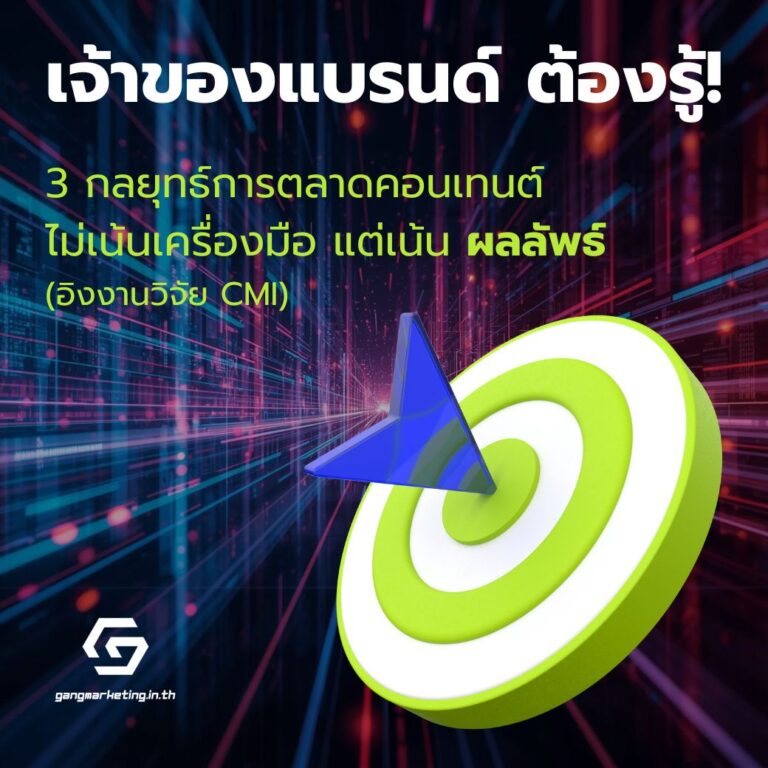 เจ้าของแบรนด์ต้องรู้! 3 กลยุทธ์การตลาดคอนเทนต์ ‘ไม่เน้นเครื่องมือ’ แต่เน้น ‘ผลลัพธ์’ (อิงงานวิจัย CMI)